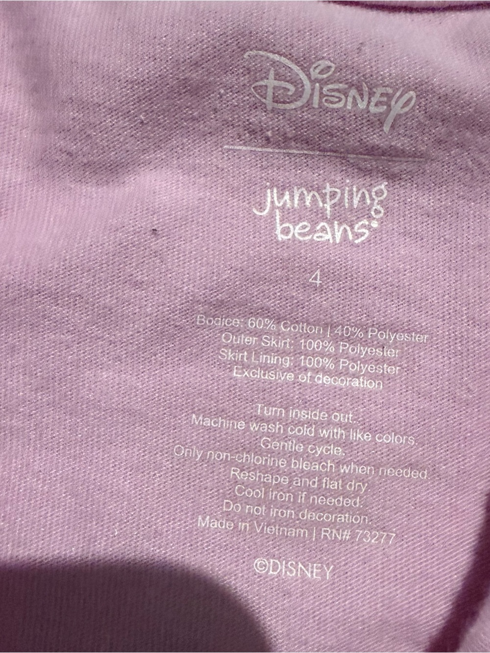 Disney Jumping Beans Ariel Tulle Tutu Dress Girls Size 4 Lavender Princess - Picture 7 of 9